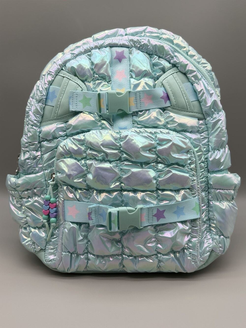 Miss Gwen OMG Iridescent Puffer Backpack Pastel Stars Girls Kids New